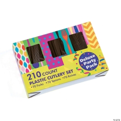 Brown Plastic Cutlery Sets for 70